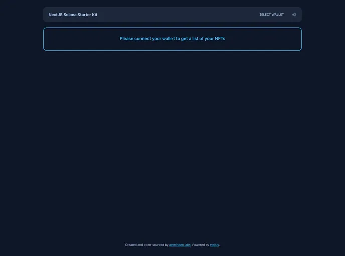 Nextjs Solana Starter Kit screenshot