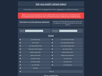 Spotify Refresh Token screenshot