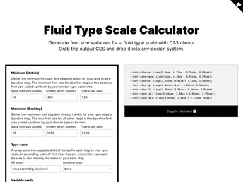 Fluid Type Scale Calculator screenshot