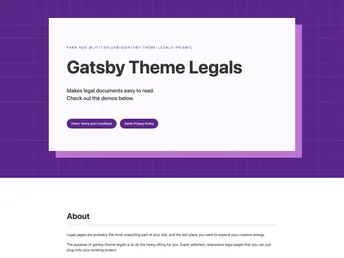 Gatsby Theme Legals Prismic screenshot