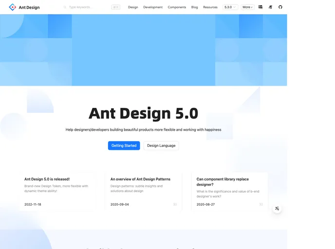 Ant Design screenshot