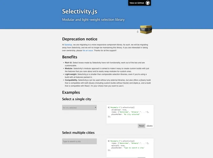 Selectivity screenshot