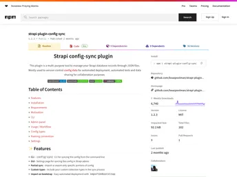 Strapi Plugin Config Sync screenshot