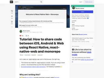 React Native Web Monorepo screenshot