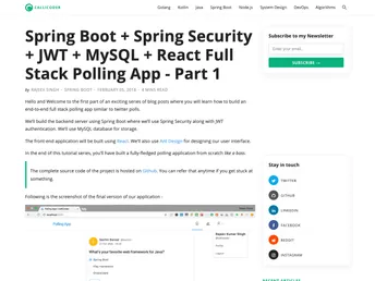 Spring Security React Ant Design Polls App screenshot