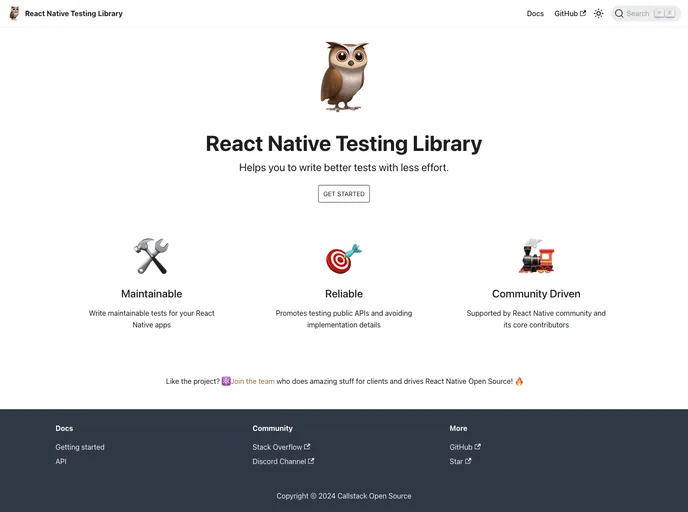 React Native Testing Library screenshot