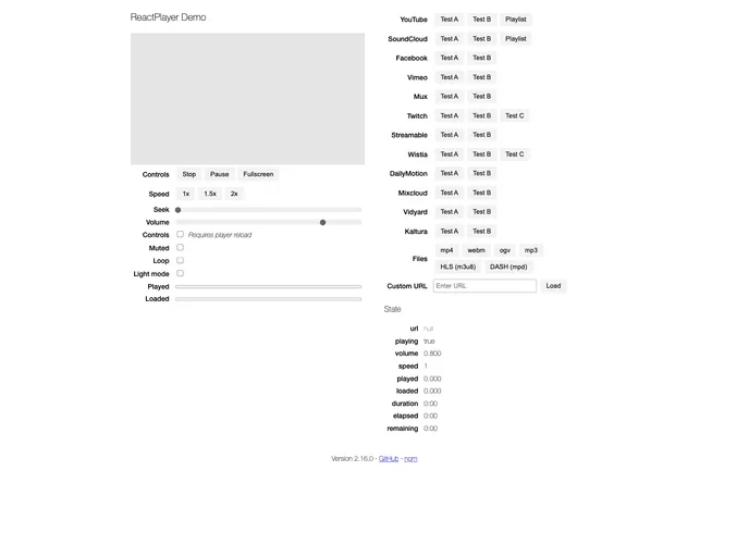 React Player screenshot