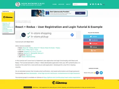 React Redux Registration Login Example screenshot