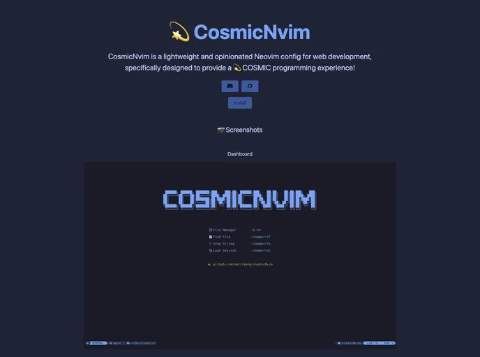 CosmicNvim screenshot