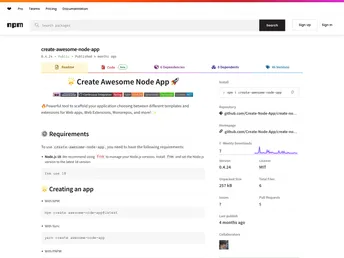 Create Node App screenshot