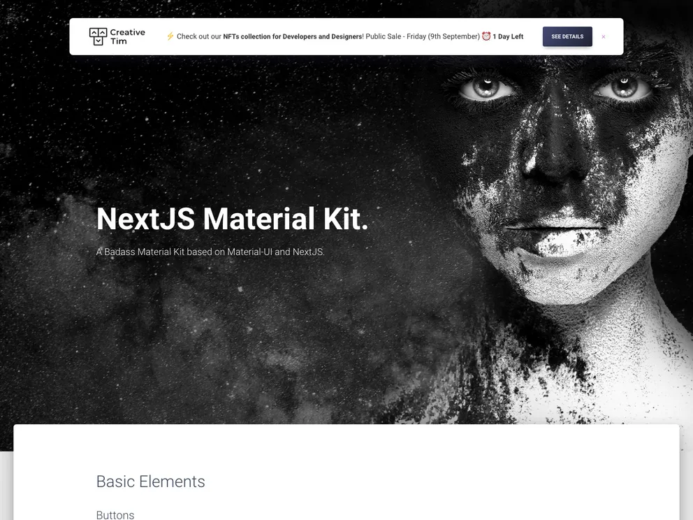 Nextjs Material Kit screenshot