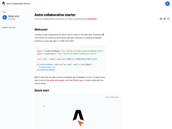 Astro Collaborative Starter screenshot