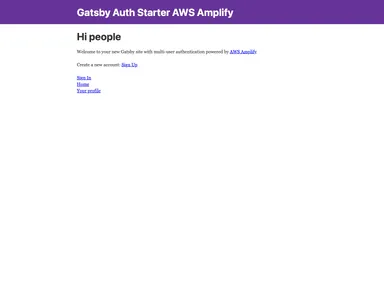 Gatsby Auth Starter Aws Amplify screenshot