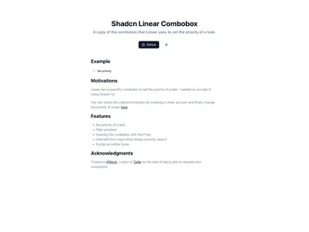 Shadcn Linear Combobox screenshot