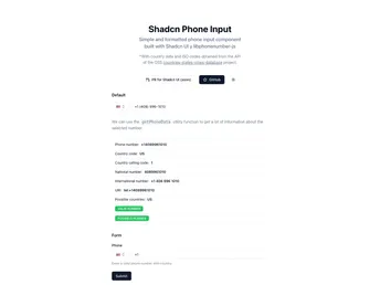 Shadcn Phone Input screenshot
