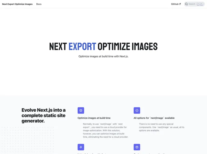 Next Export Optimize Images screenshot