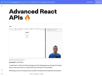 Advanced React Apis screenshot