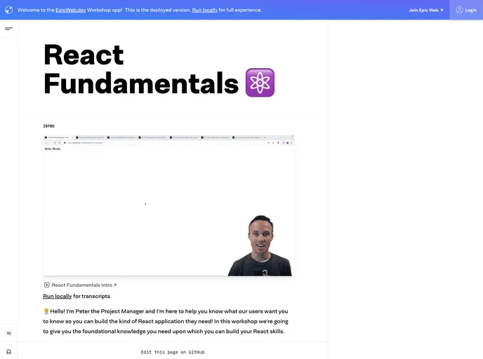 React Fundamentals screenshot