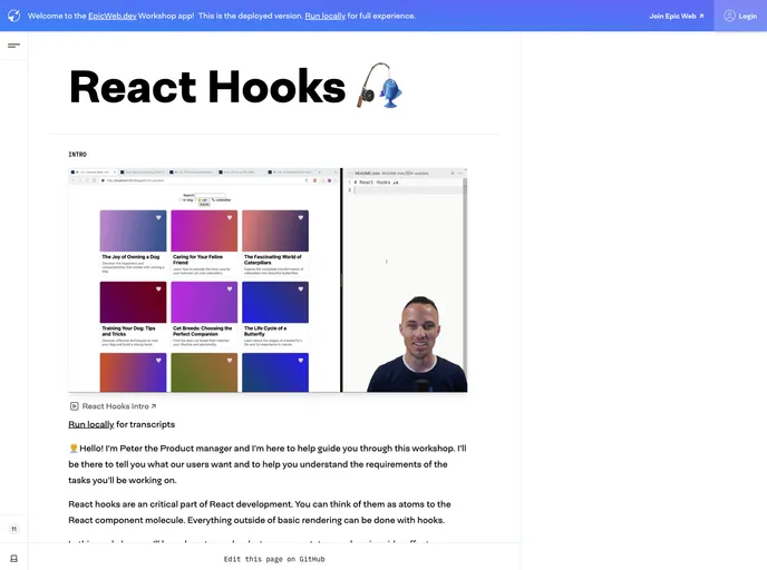 React Hooks screenshot