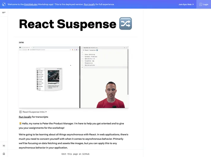 React Suspense screenshot