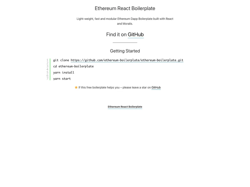 Ethereum Boilerplate screenshot