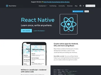 React Native Website screenshot