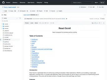 React Scroll screenshot