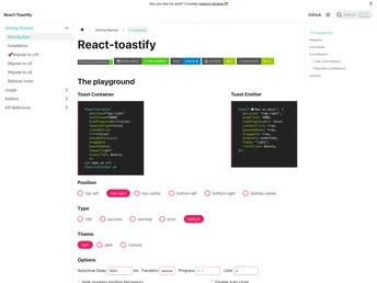 React Toastify screenshot