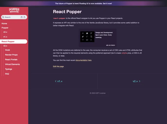 React Popper screenshot