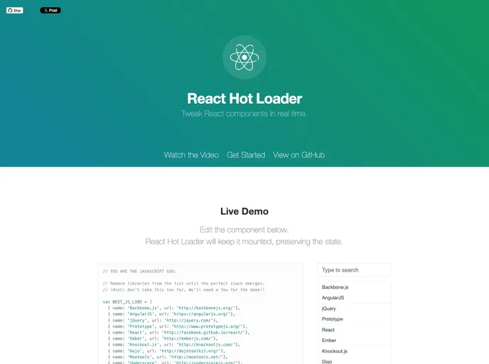 React Hot Loader screenshot