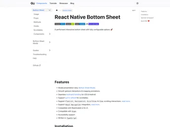 React Native Bottom Sheet screenshot