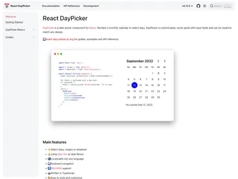 React Day Picker screenshot