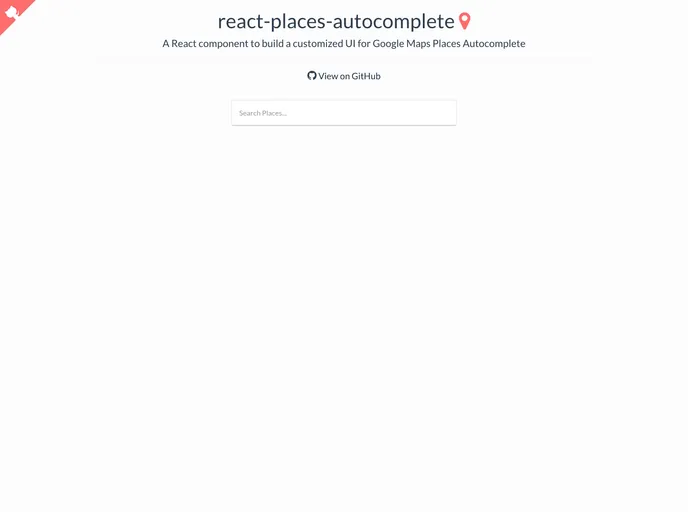 React Places Autocomplete screenshot