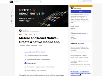 Meteor React Native Starter screenshot