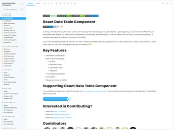 React Data Table Component screenshot