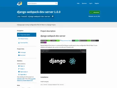 Django Webpack Dev Server screenshot