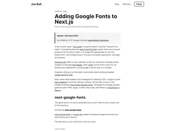 Next Google Fonts screenshot