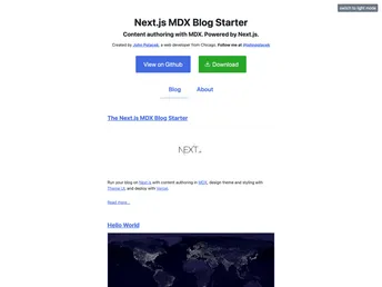 Nextjs Mdx Blog Starter screenshot