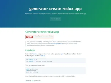 Generator Create Redux App screenshot