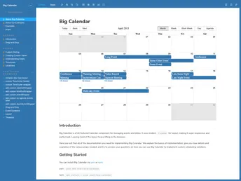 React Big Calendar screenshot