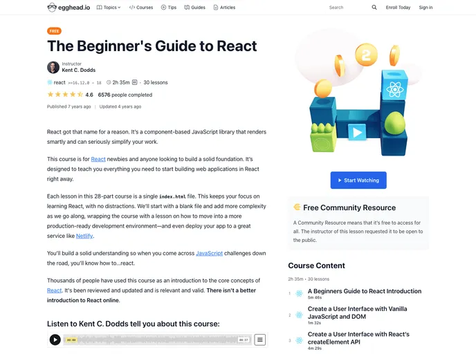 Beginners Guide To React screenshot