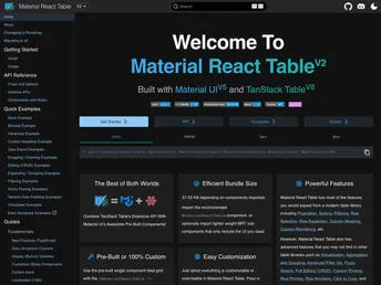 Material React Table screenshot