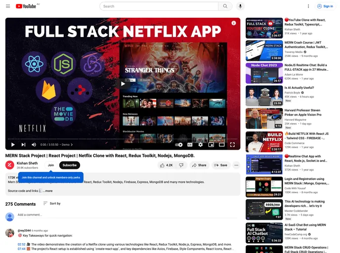 Netflix Clone React Node screenshot