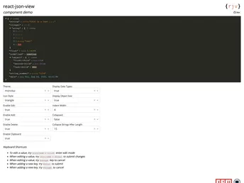 React Json View screenshot