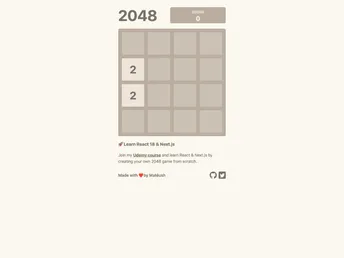 2048 In React screenshot