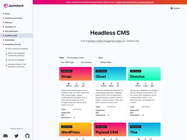 Headlesscms.org screenshot