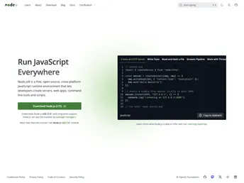 Nodejs.dev screenshot