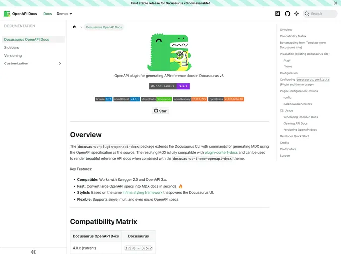 Docusaurus Openapi Docs screenshot