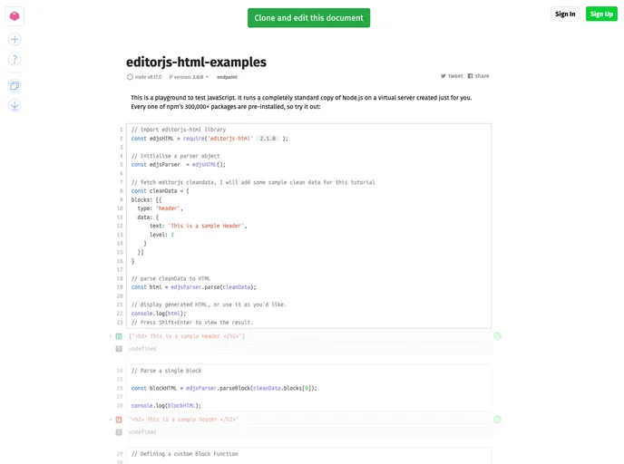 Editorjs Html screenshot