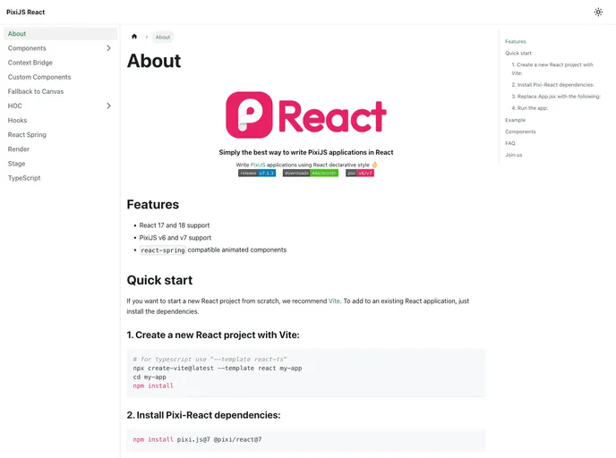 Pixi React screenshot